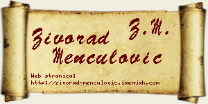 Živorad Menčulović vizit kartica
